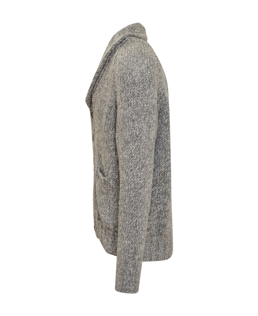 Brunello Cucinelli Shawl-collar Button-up Cardigan In Gray