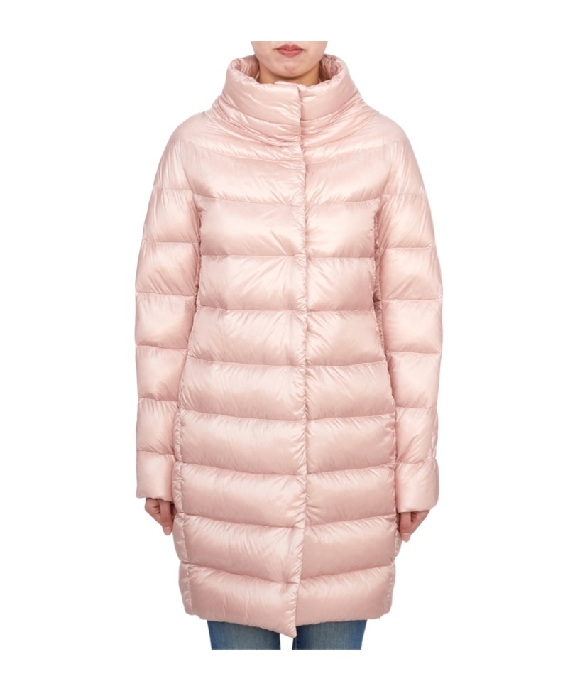Herno Long-sleeved Down Jacket In Pink