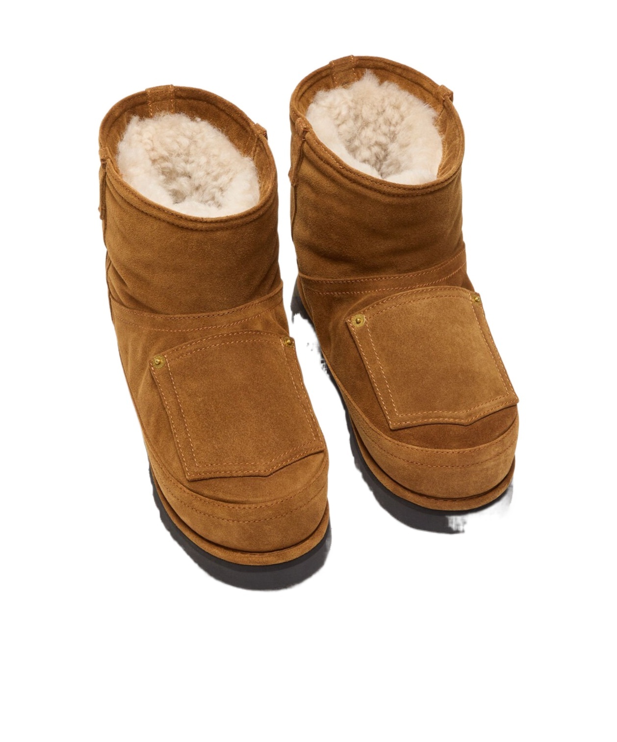 Acne Studios Shearling-lined Suede Ankle Boots In Brown
