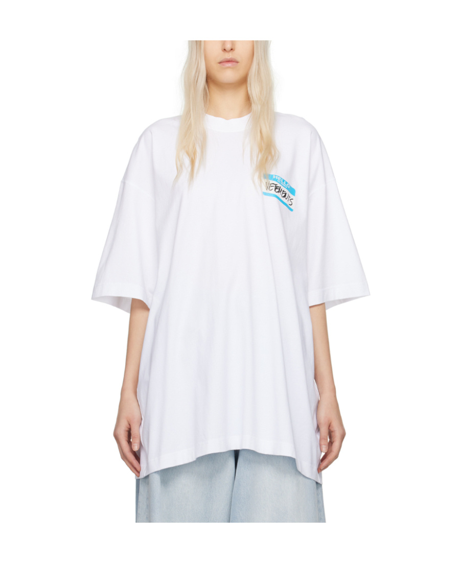 VETEMENTS NAME-TAG COTTON T-SHIRT