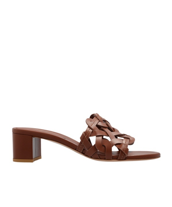 Gianvito Rossi Amalfi Cognac Brown Heel Sandals In Brown