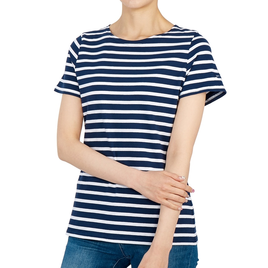 Saint James Striped Graphic T-shirt In Blue