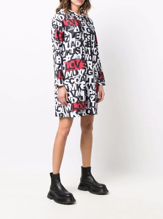 Moschino Logo-print Hoodie Dress In Black