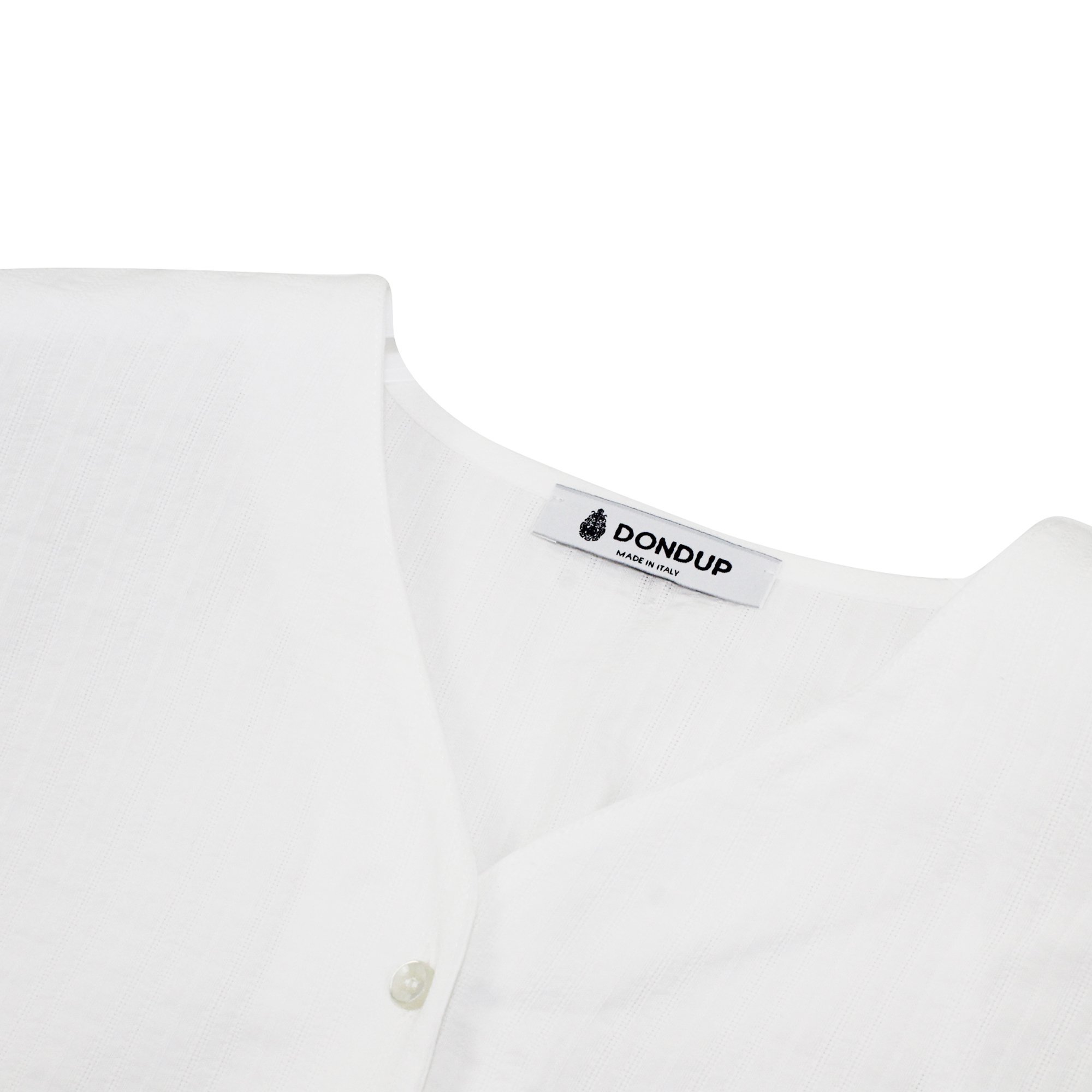 Dondup Bambina Camicia Latte In Puro Cotone In White