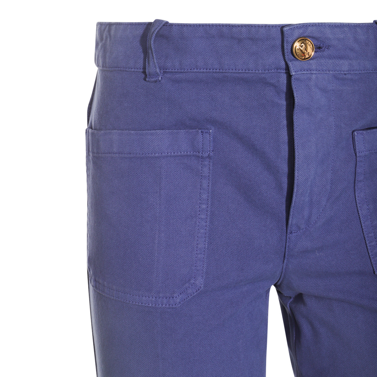 Chloé High Waist Wide Leg Trousers With Belt Loops In Blue