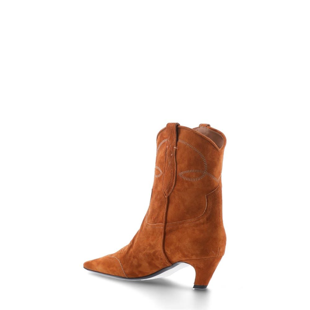 Khaite The Dallas Ankle Boots In Brown