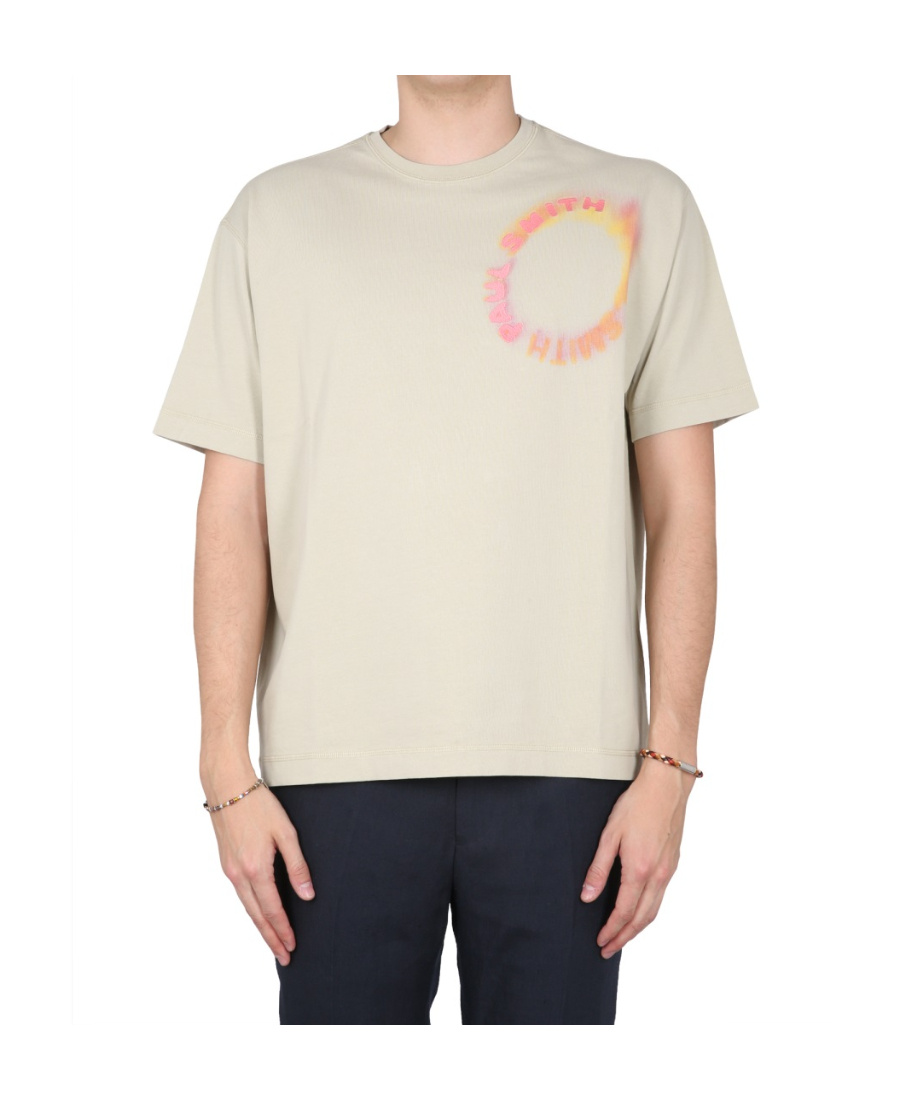 Shop Paul Smith Logo Printed Crewneck T-shirt In White