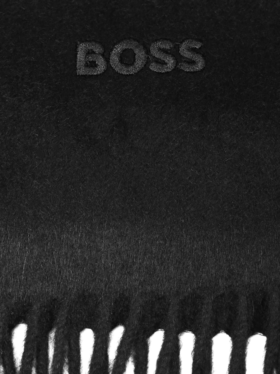 HUGO BOSS CASHMERE FRINGED-EDGE SCARF
