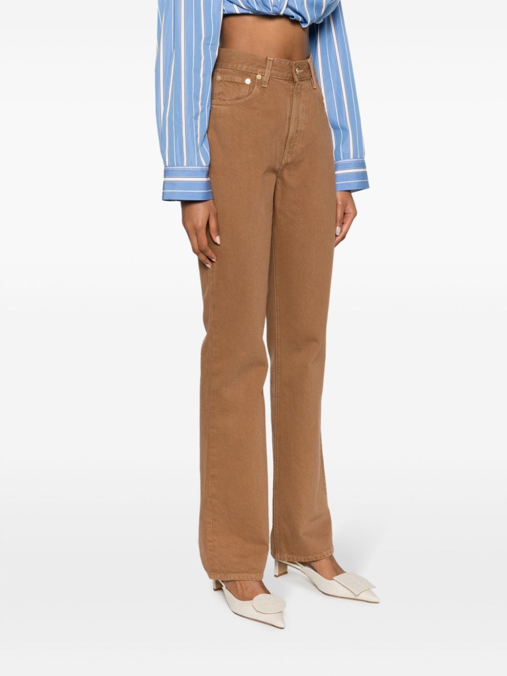 Jacquemus Flared Jeans In Brown