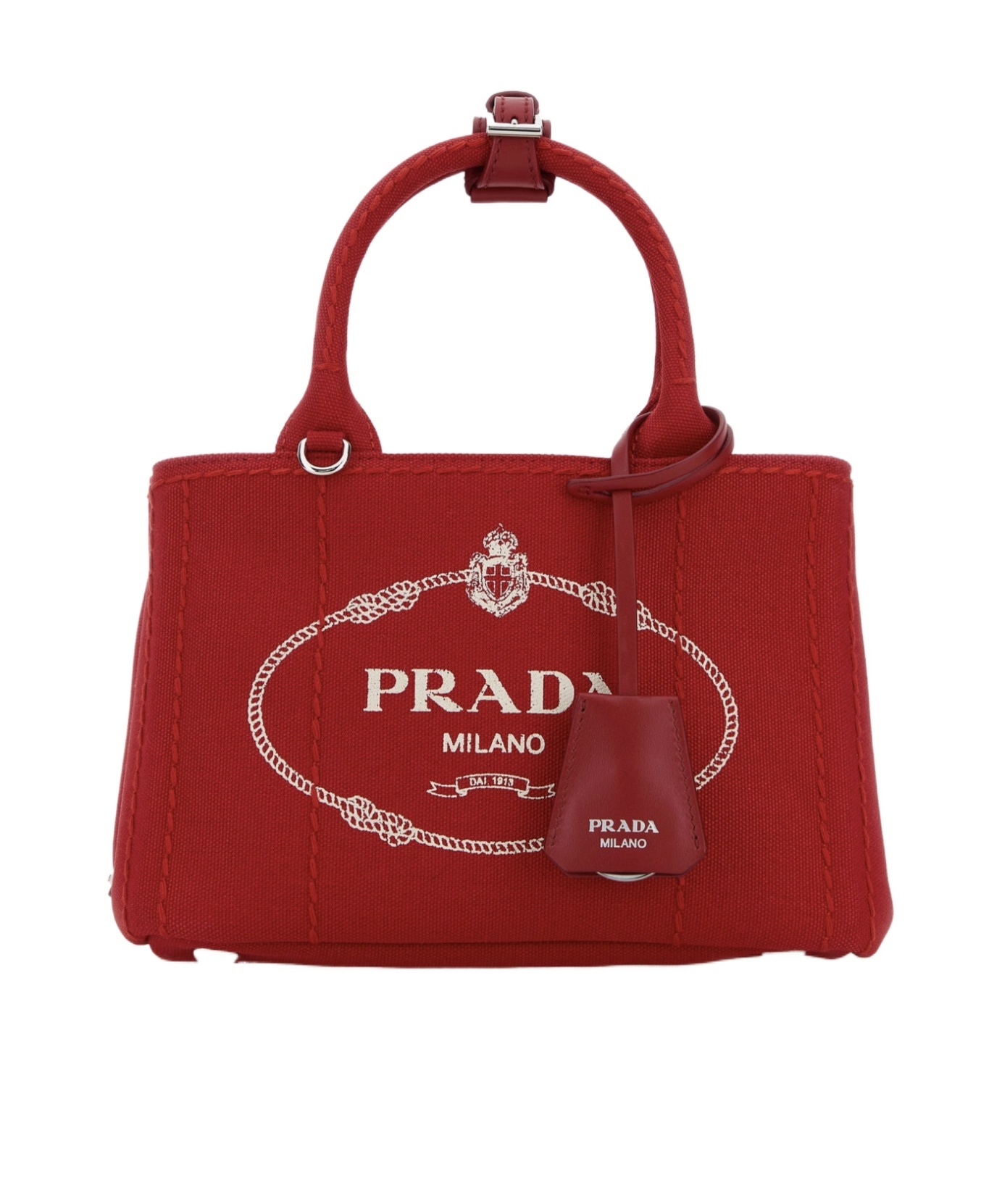 Prada Jardinière Tote Bag In Red