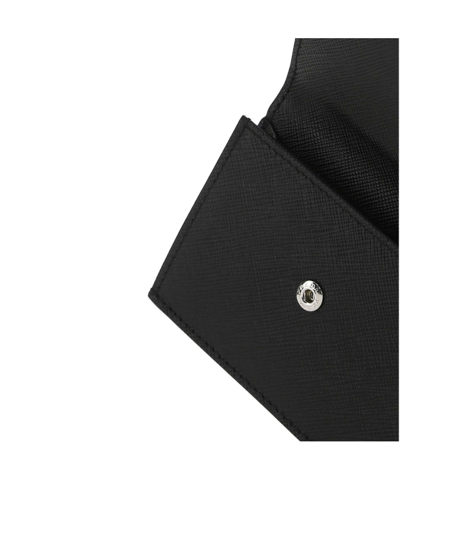 Prada Man Black Leather Cardholder In Black