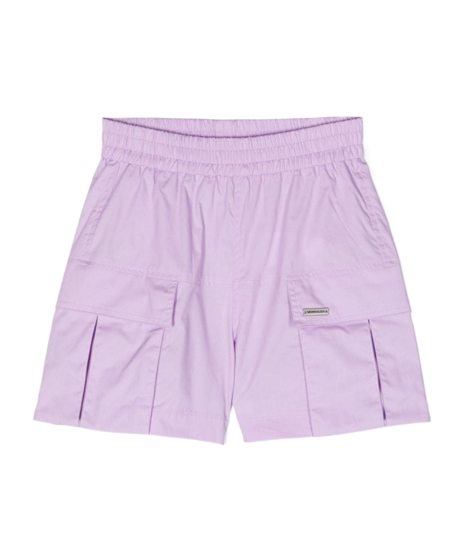 Monnalisa Poplin Cargo Shorts In Purple
