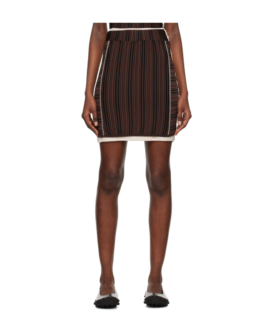 Sunnei Brown Doppia Mini Skirt In Brown