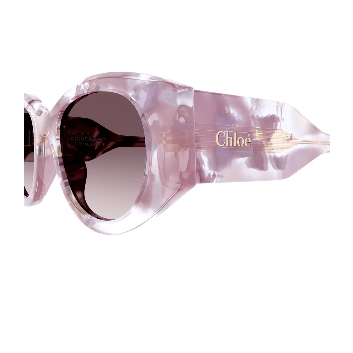Chloé Round Acetate Sunglasses In Multicolor