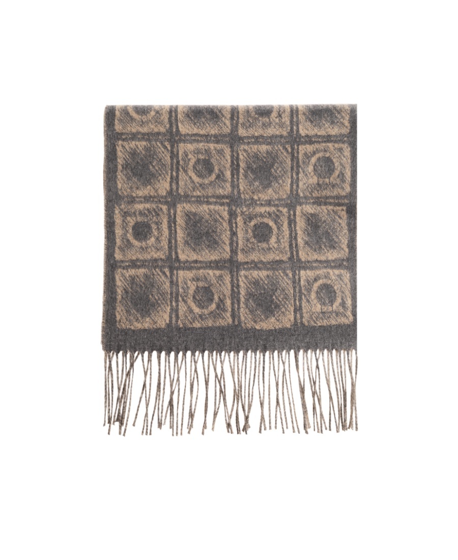 Ferragamo Tassel Scarf In Gray