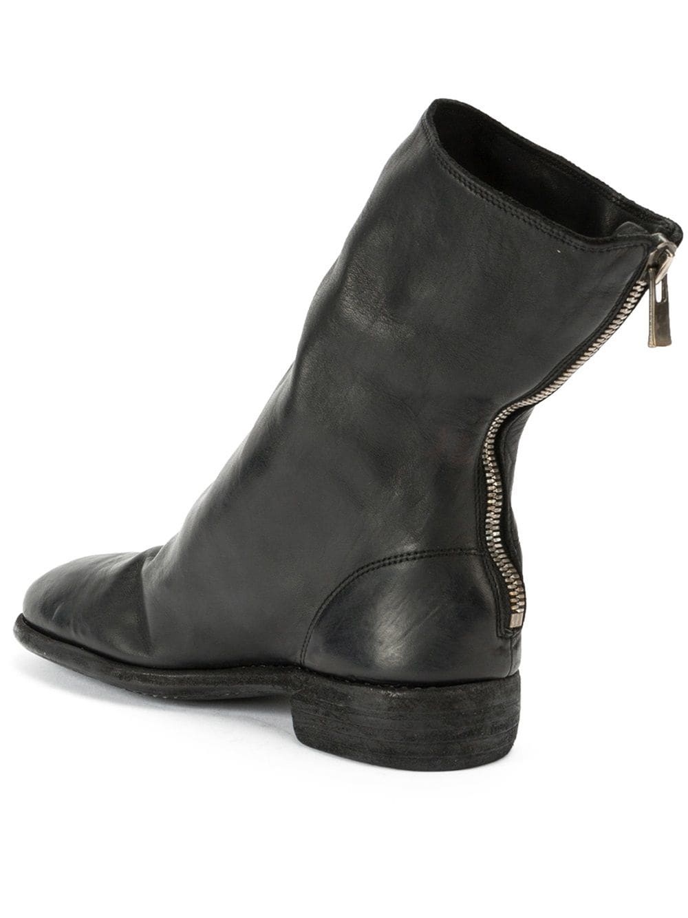 Guidi High Boot With Zip Back In Black