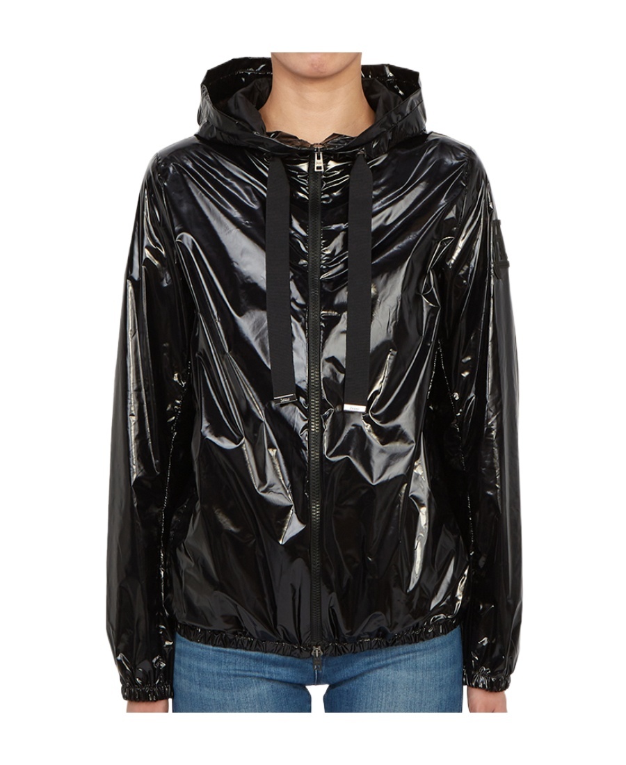 Herno Logo-patch Hooded Jacket In Black