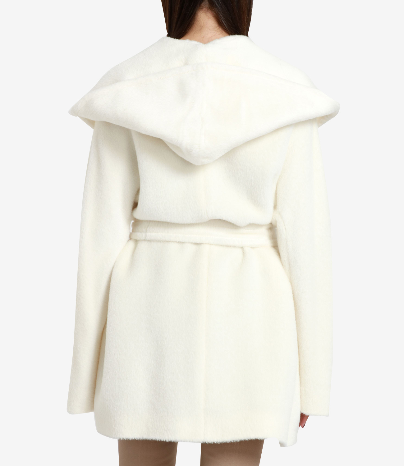 Tagliatore Hooded Waist Coat In White