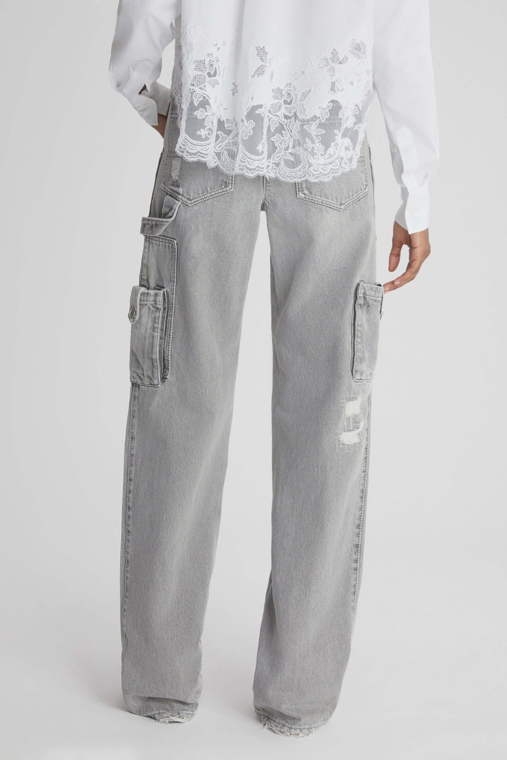 Ermanno Scervino Multi-pocket Jeans In Gray