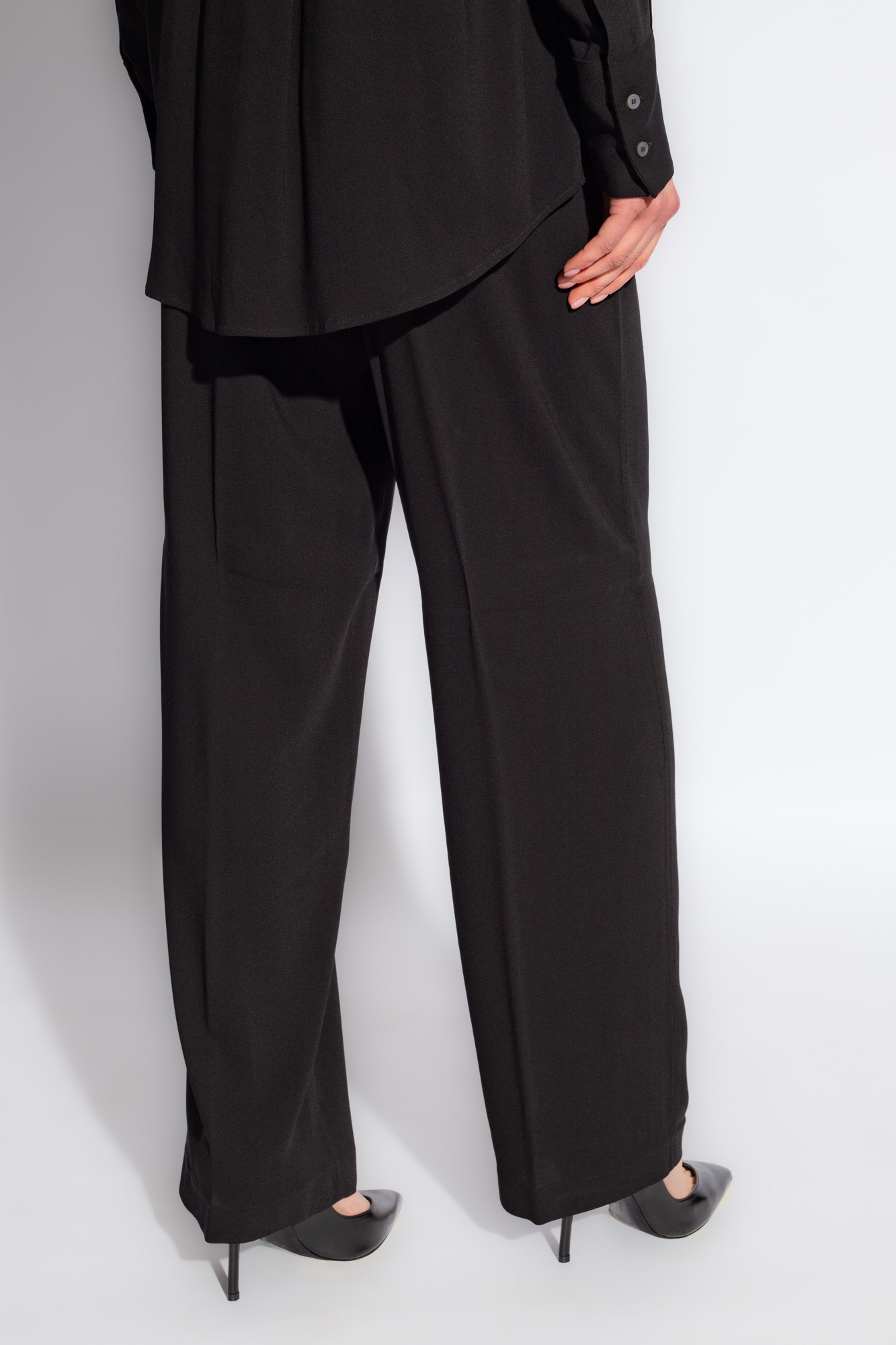 FABIANA FILIPPI FABIANA FILIPPI ELASTICATED WAISTBAND STRAIGHT CREPE TROUSERS