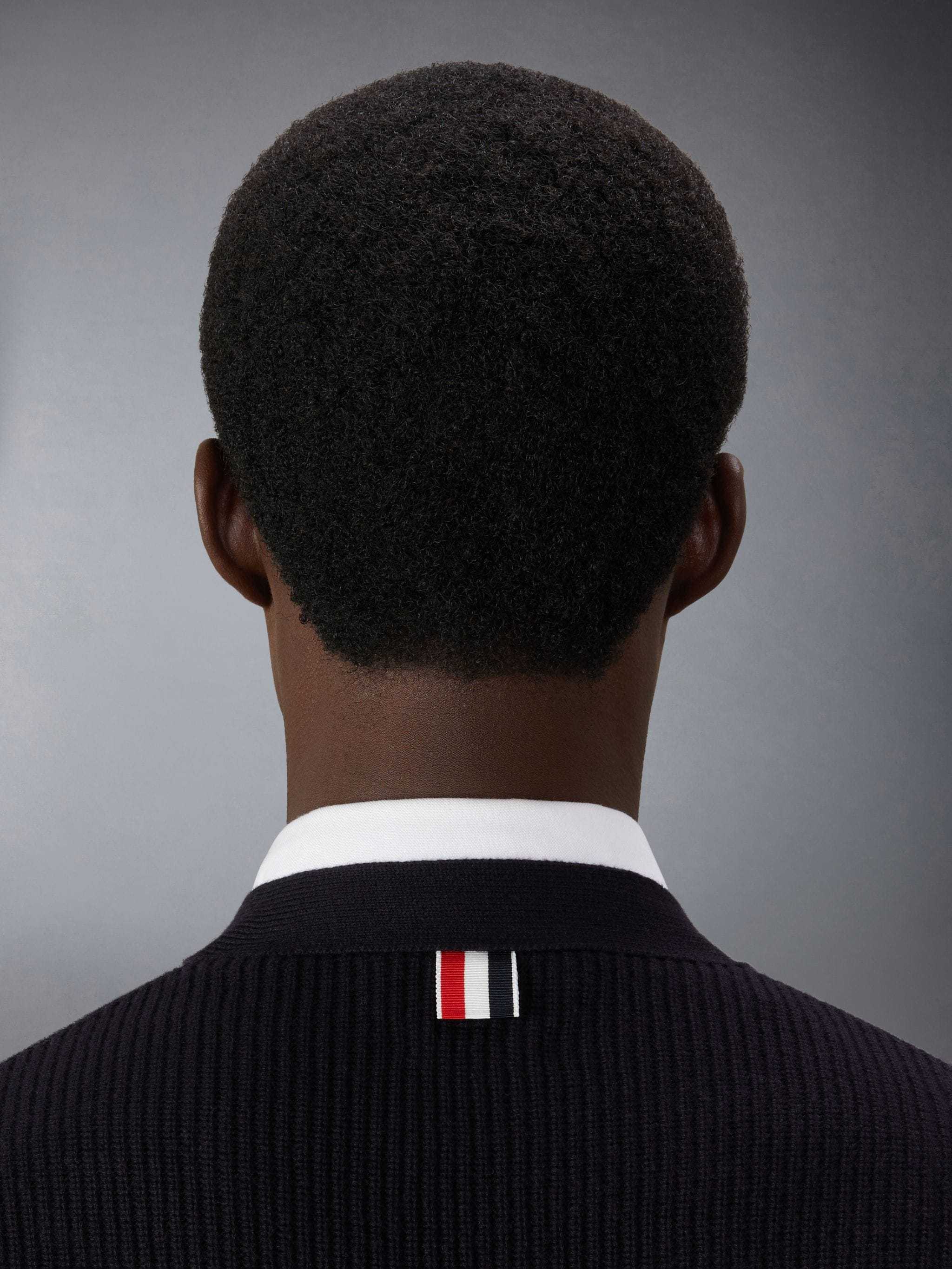 Thom Browne 4-bar Stripes Intarsia-knit Cardigan In Gray