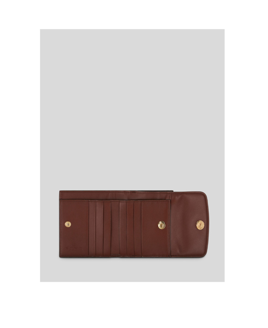 Etro Paisley-jacquard Leather Wallet In Red