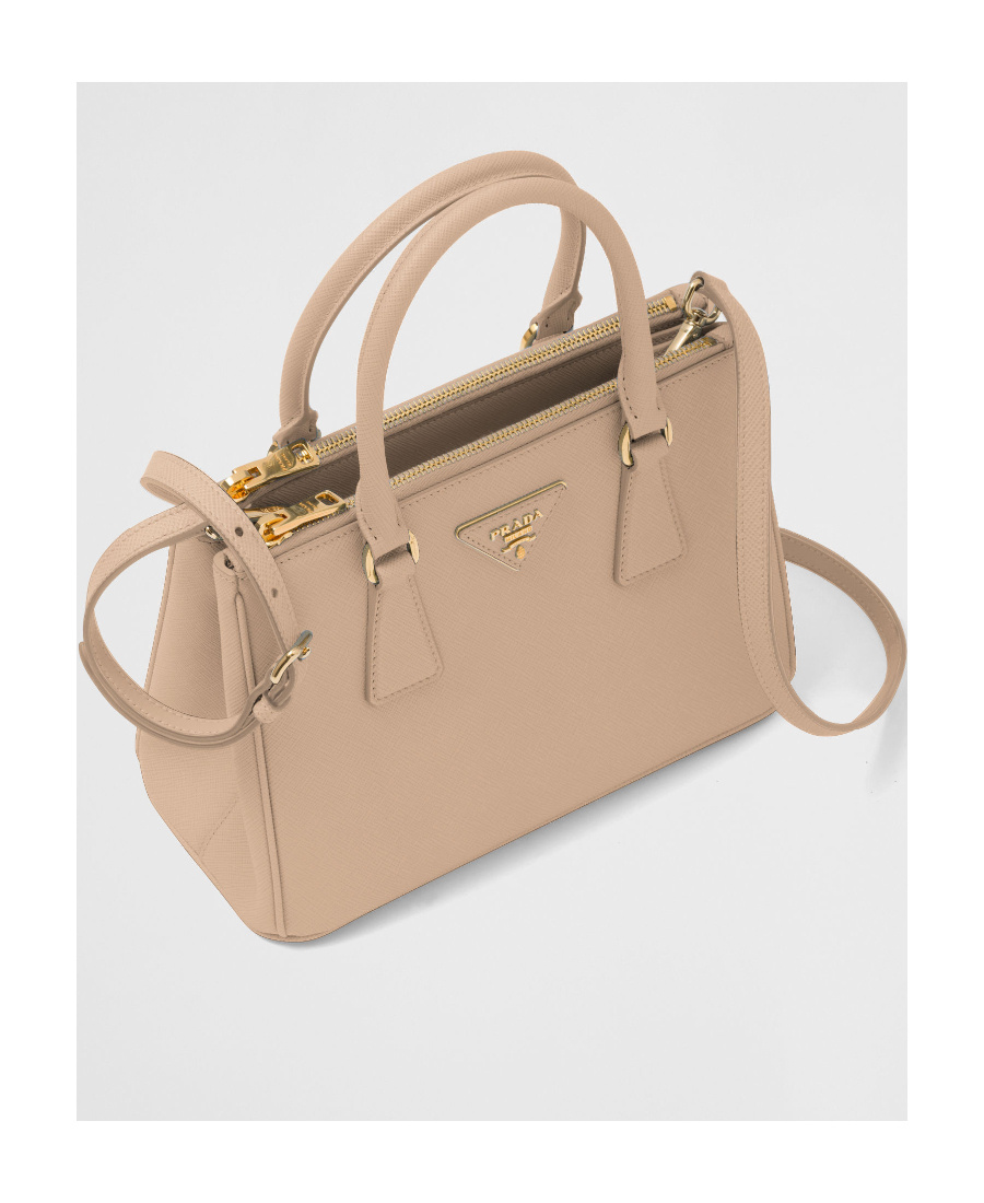 Prada Small Galleria Saffiano Leather Bag In Yellow