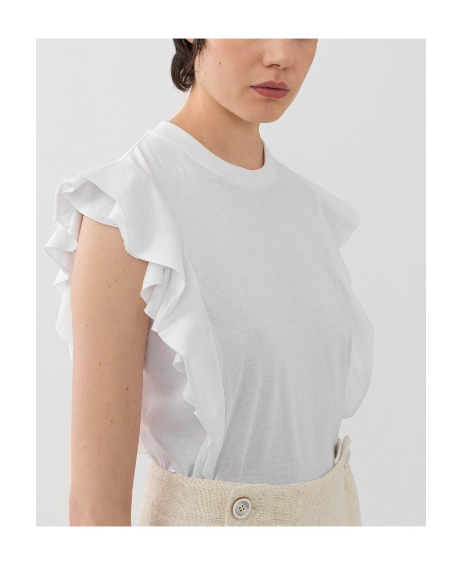 Shop Chloé Gathered-detail Sleeveless Top In White