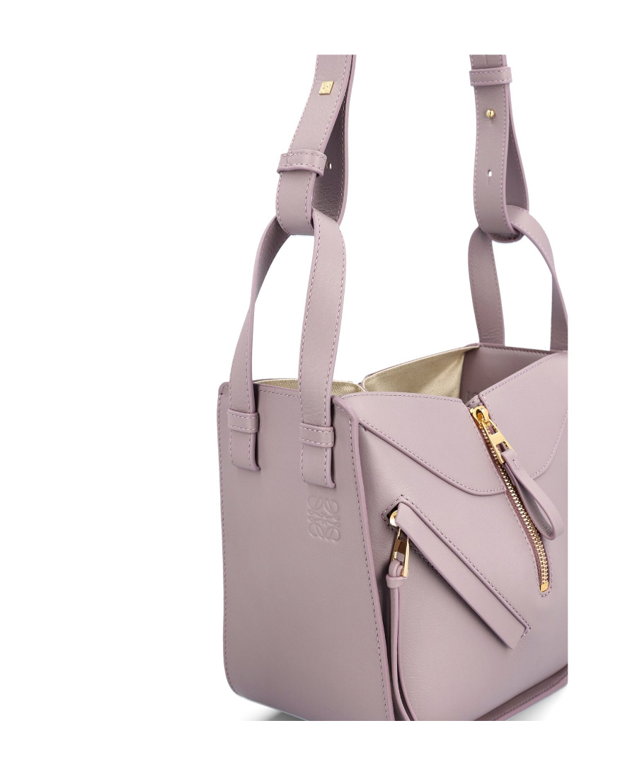 Loewe Compact Hammock Leather Handbag In Nude