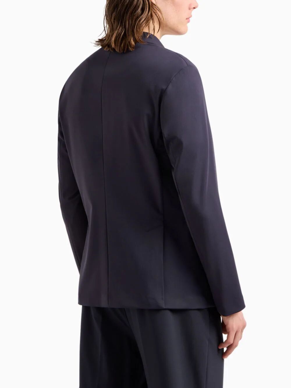 Emporio Armani Official Store Travel Essentials Viscose Blend Jersey Blazer In Black