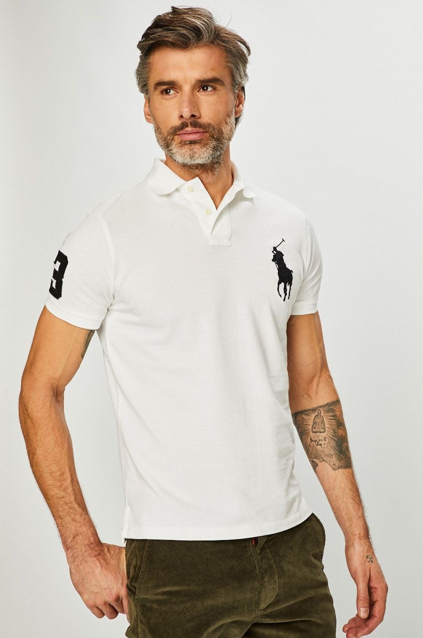 Polo Ralph Lauren White Polo Shirt With Pony Maxi Embroidery On The Front And Numeric Detail On The Sleeve In Cotton M In White