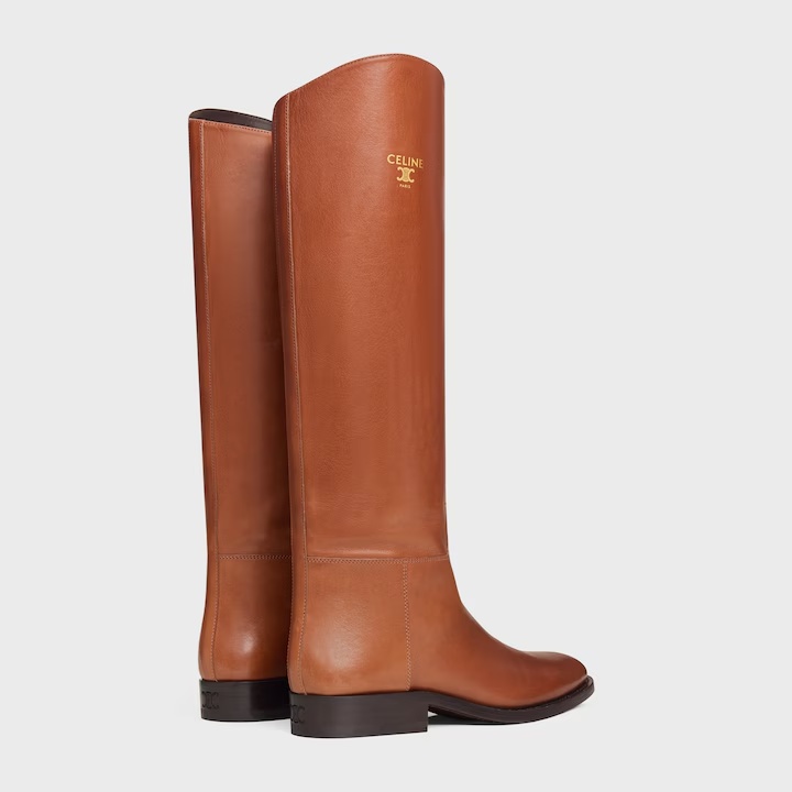 Celine Anais Riding Boot In Calfskin In Brown