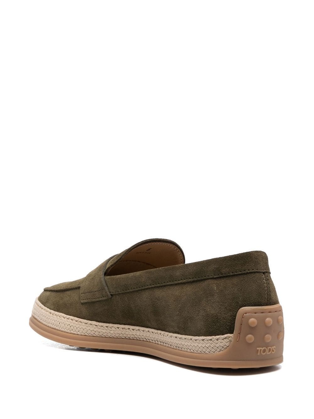 Tod's Almond-toe Suede Loafers In Green