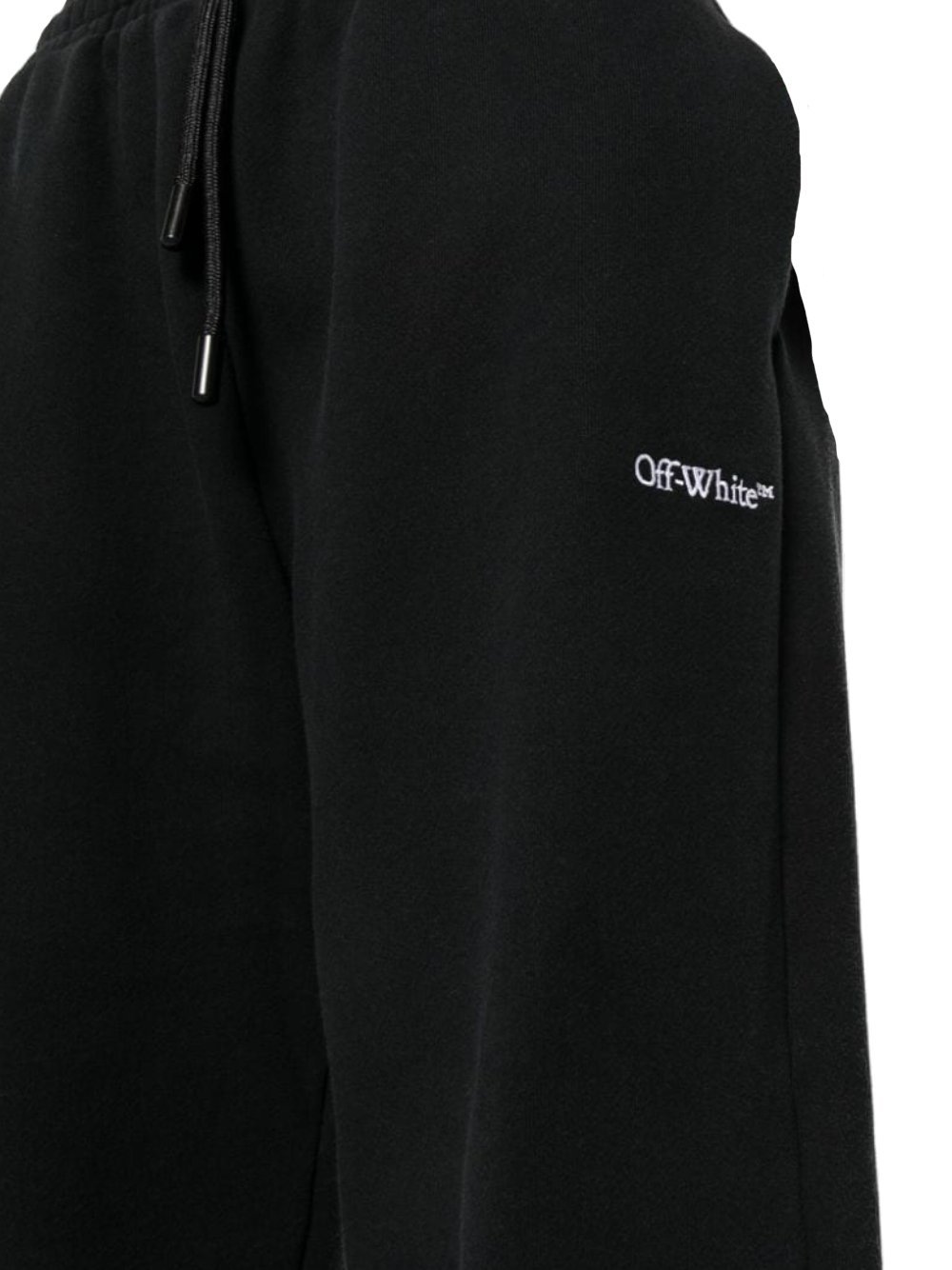 Off-white Bookish Logo-embroidered Track Pants In Black