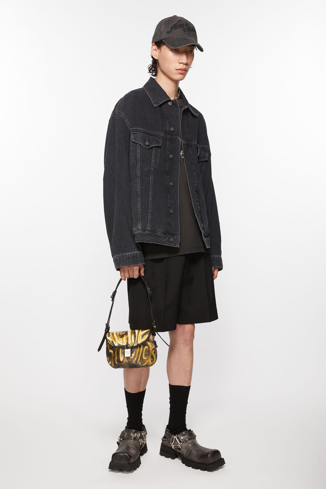 Acne Studios Drop-shoulder Denim Jacket In Black