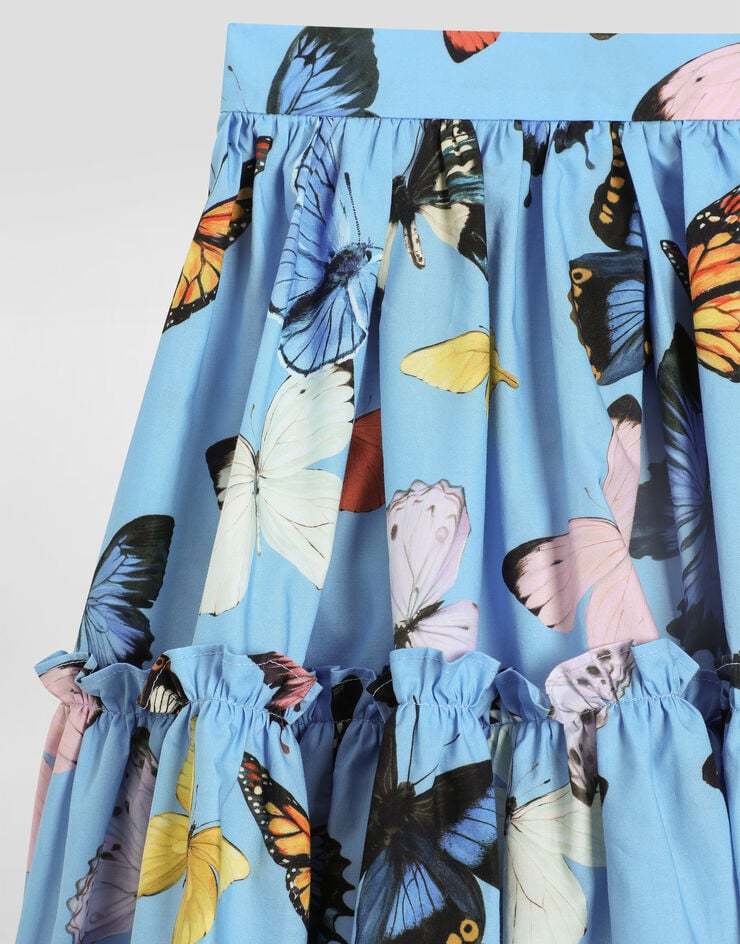 Dolce & Gabbana Printed Skirt In Blue