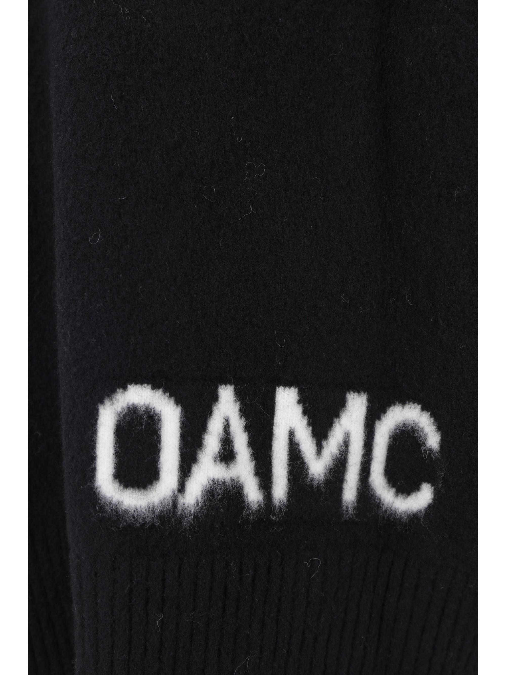 Oamc Logo-print Wool Jumper In Black