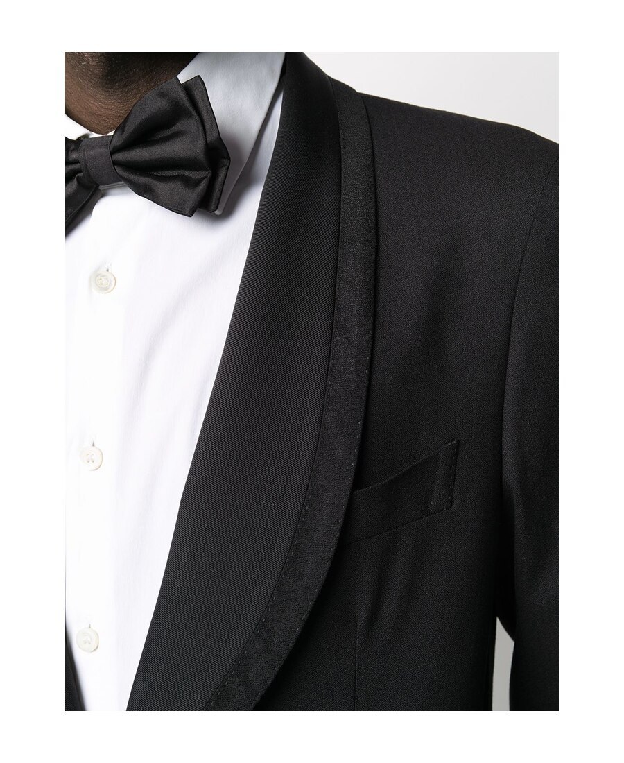 Tagliatore Single-breasted Black Suit With Notched Lapels