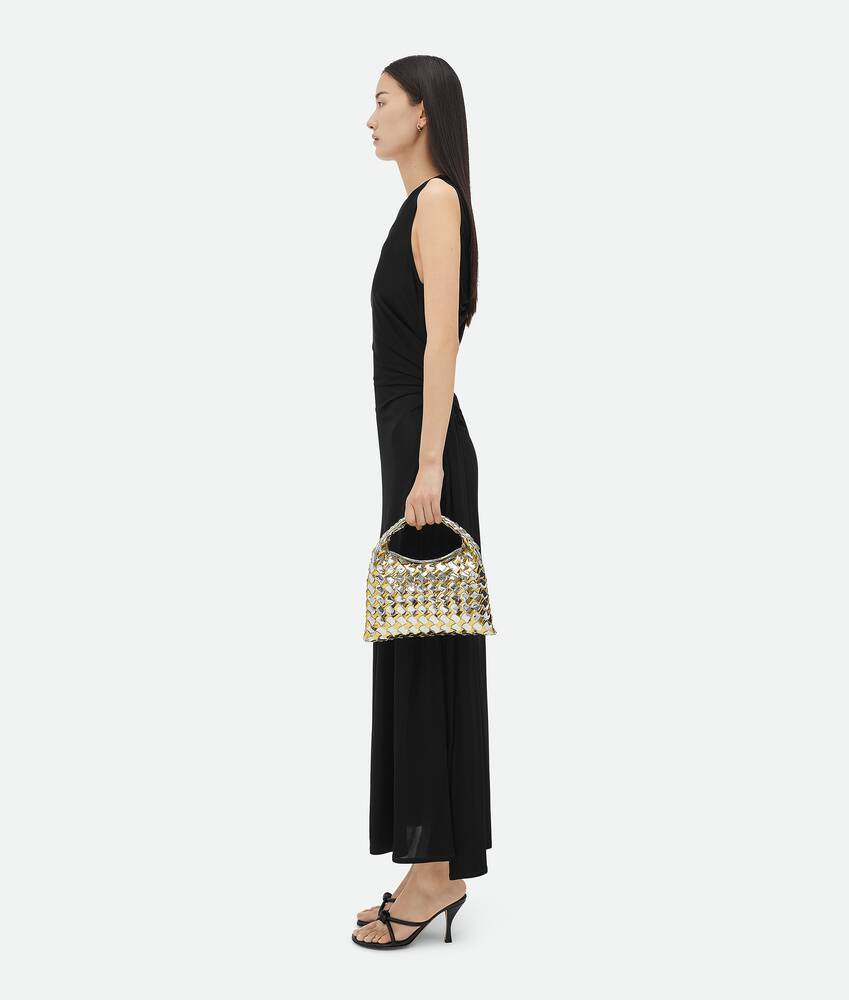 Bottega Veneta Hop Mini Intrecciato Metallic Hobo Bag In Multicolor