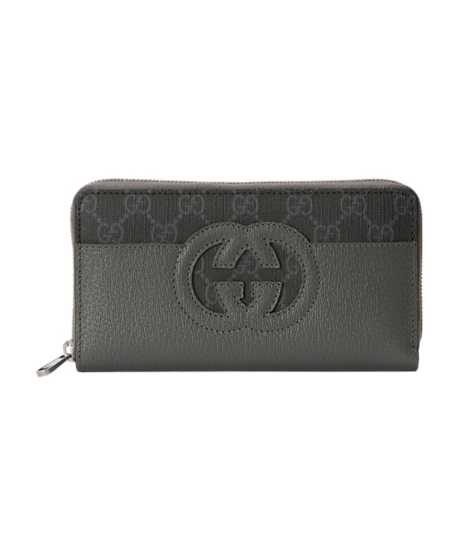 Gucci Logo-print Wallet In Gray