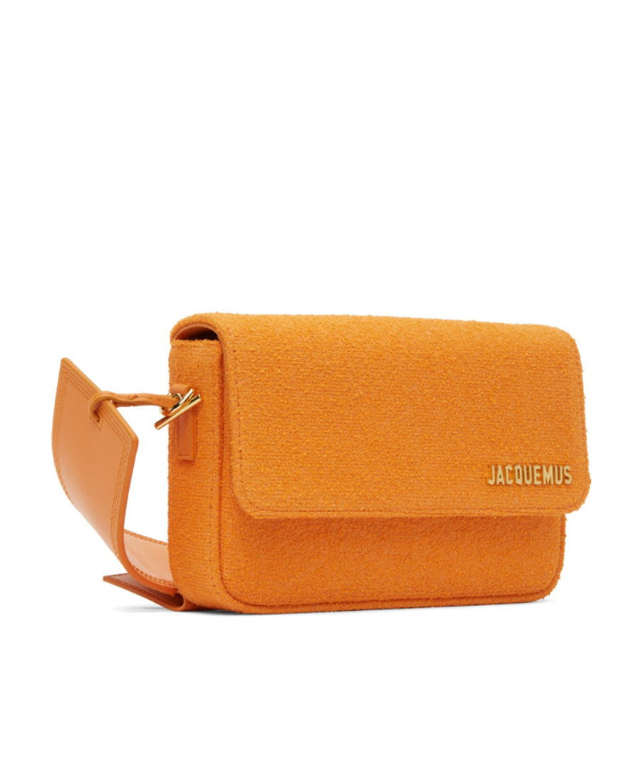 Shop Jacquemus Logo Flip Shoulder Bag In Orange