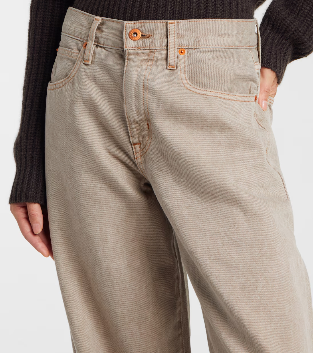 Slvrlake Wide-leg Denim Trousers In Brown