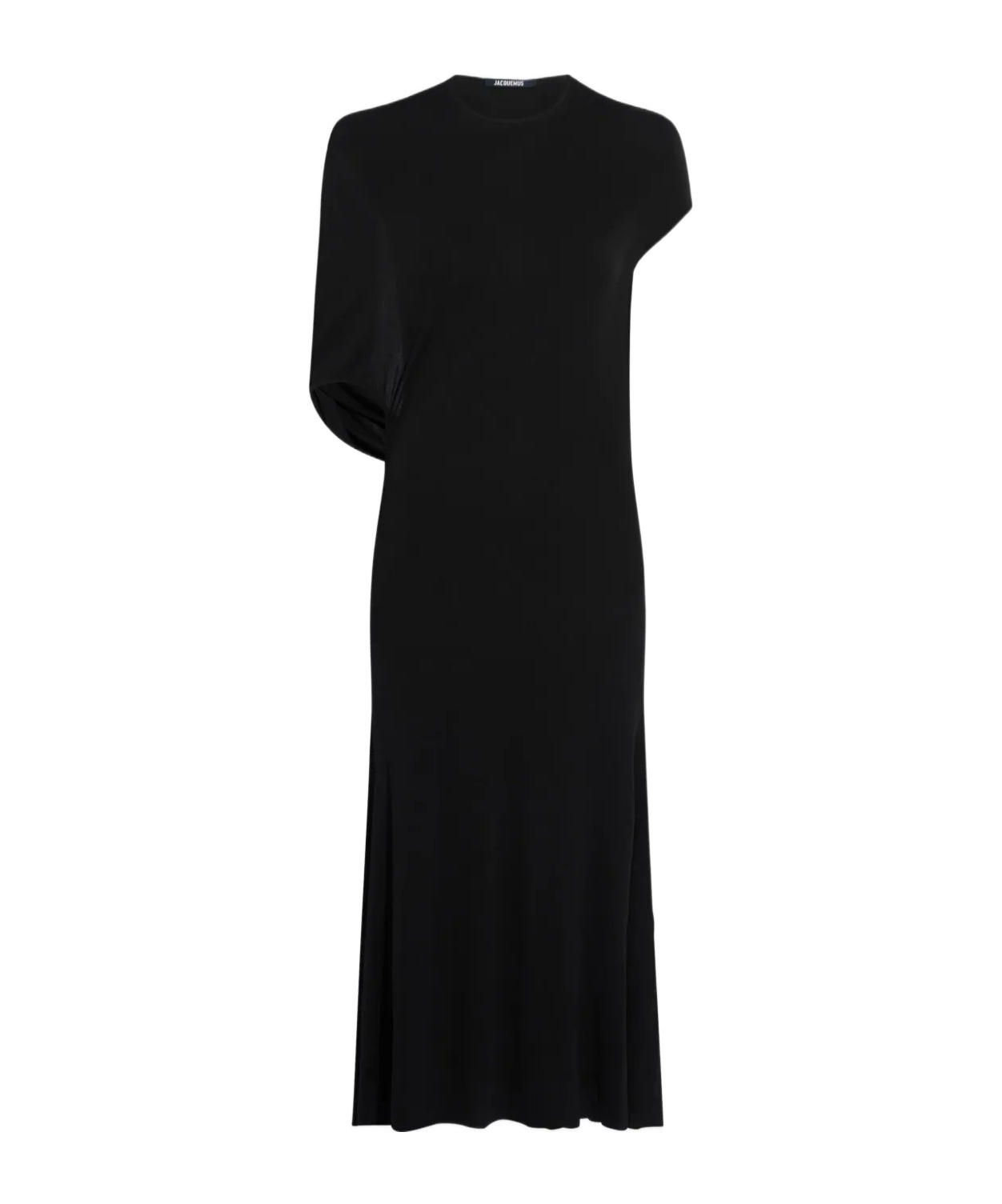 Jacquemus La Robe Salerno Asymmetric Open-back Stretch-jersey Midi Dress In Black
