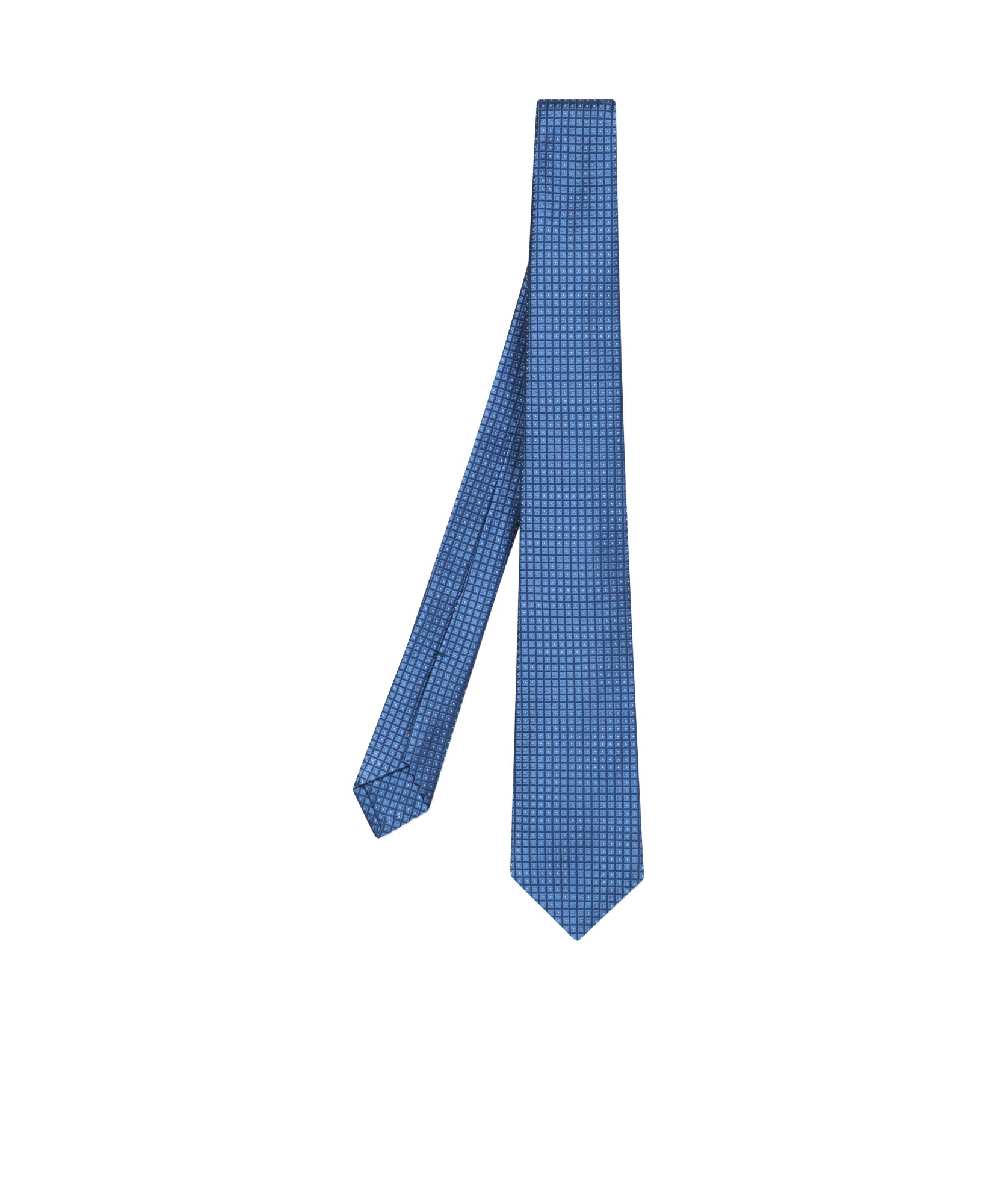 Kiton Micro Pattern Blue Diamond Tie In Blue