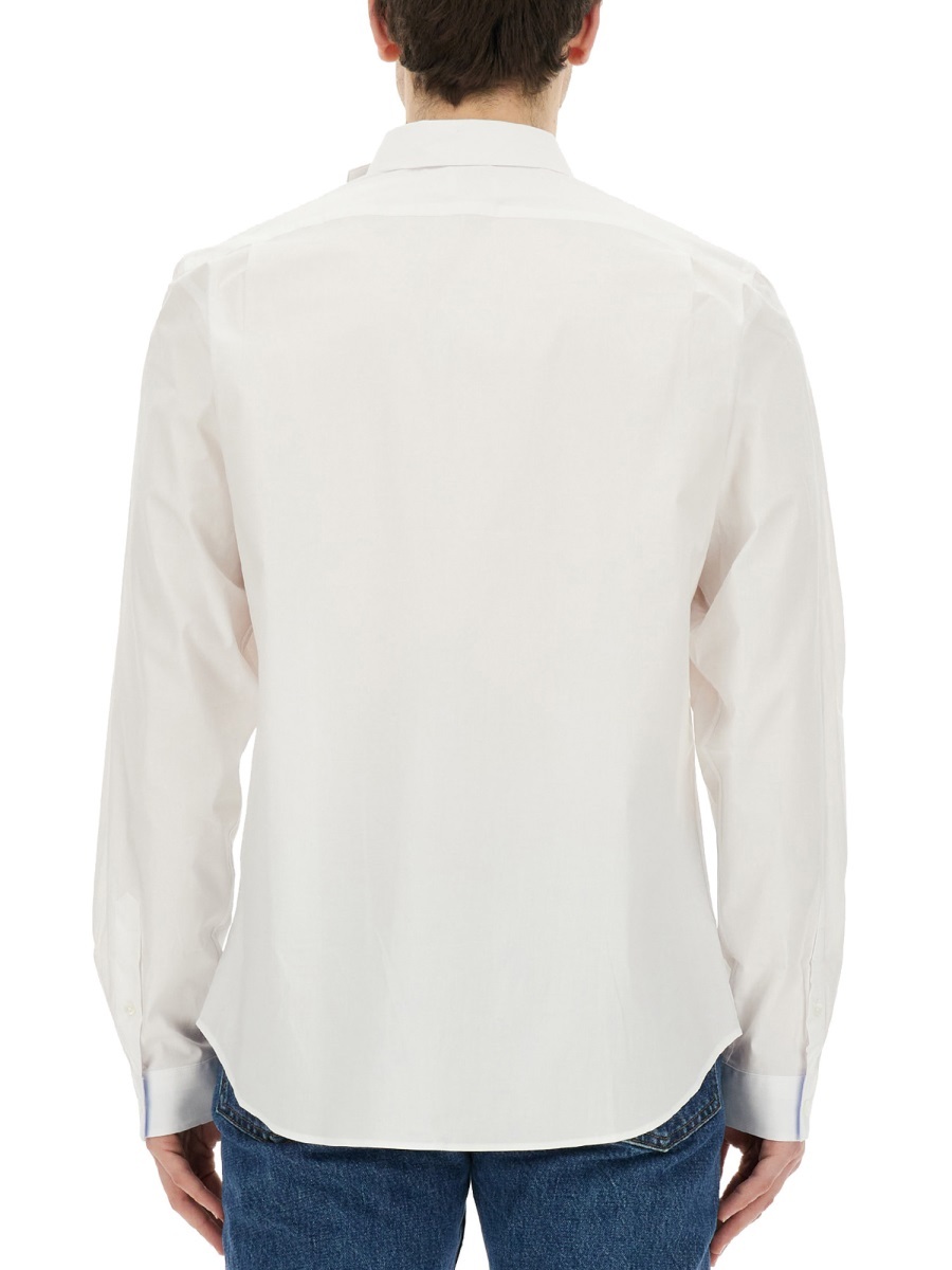 Paul Smith Ps Zebra Embroidered Long-sleeved Shirt In White
