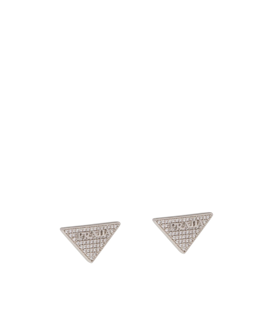 PRADA CRYSTAL LOGO JEWELS ZIRCONIA EARRINGS