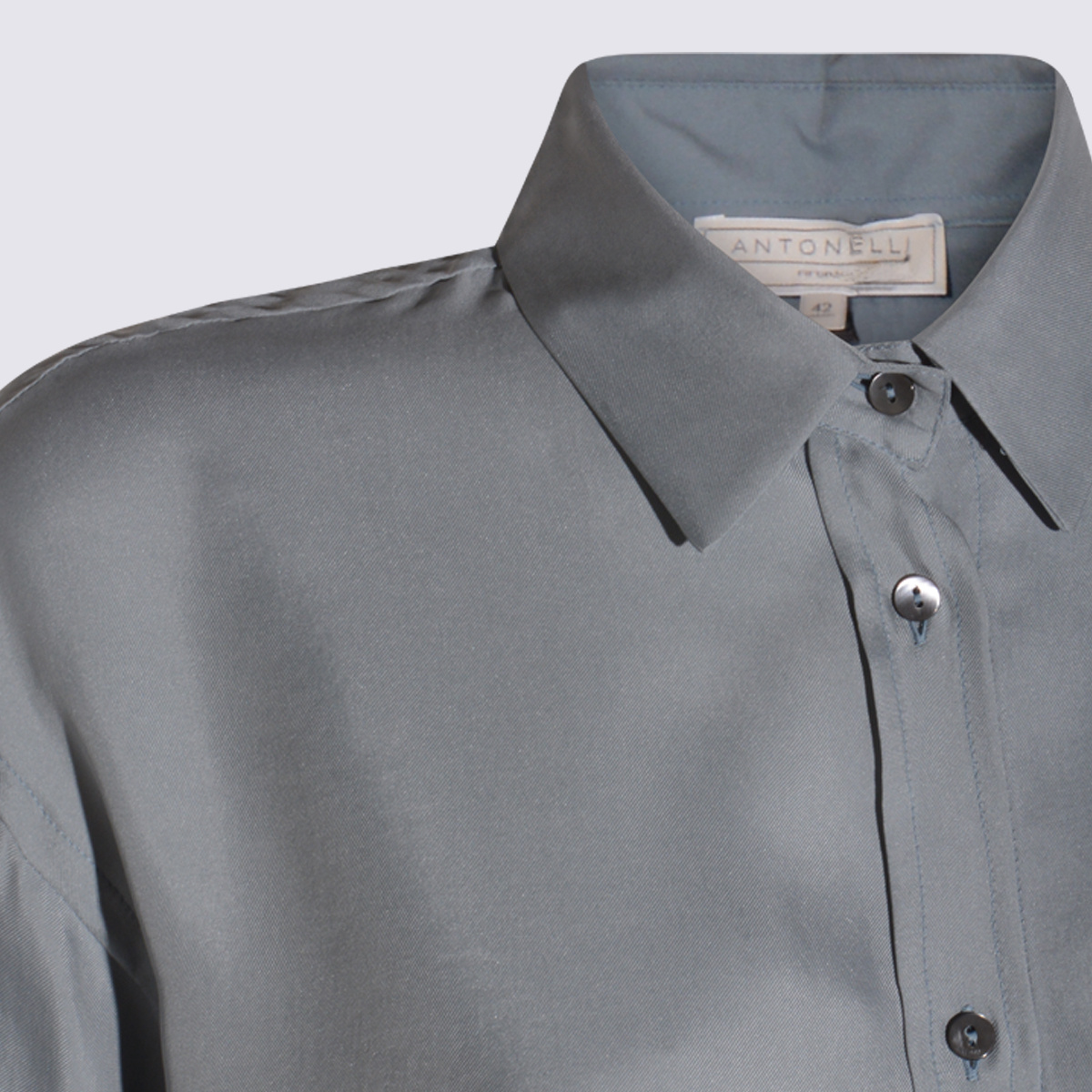 Antonelli Button-down Long-sleeved Shirt In Gray