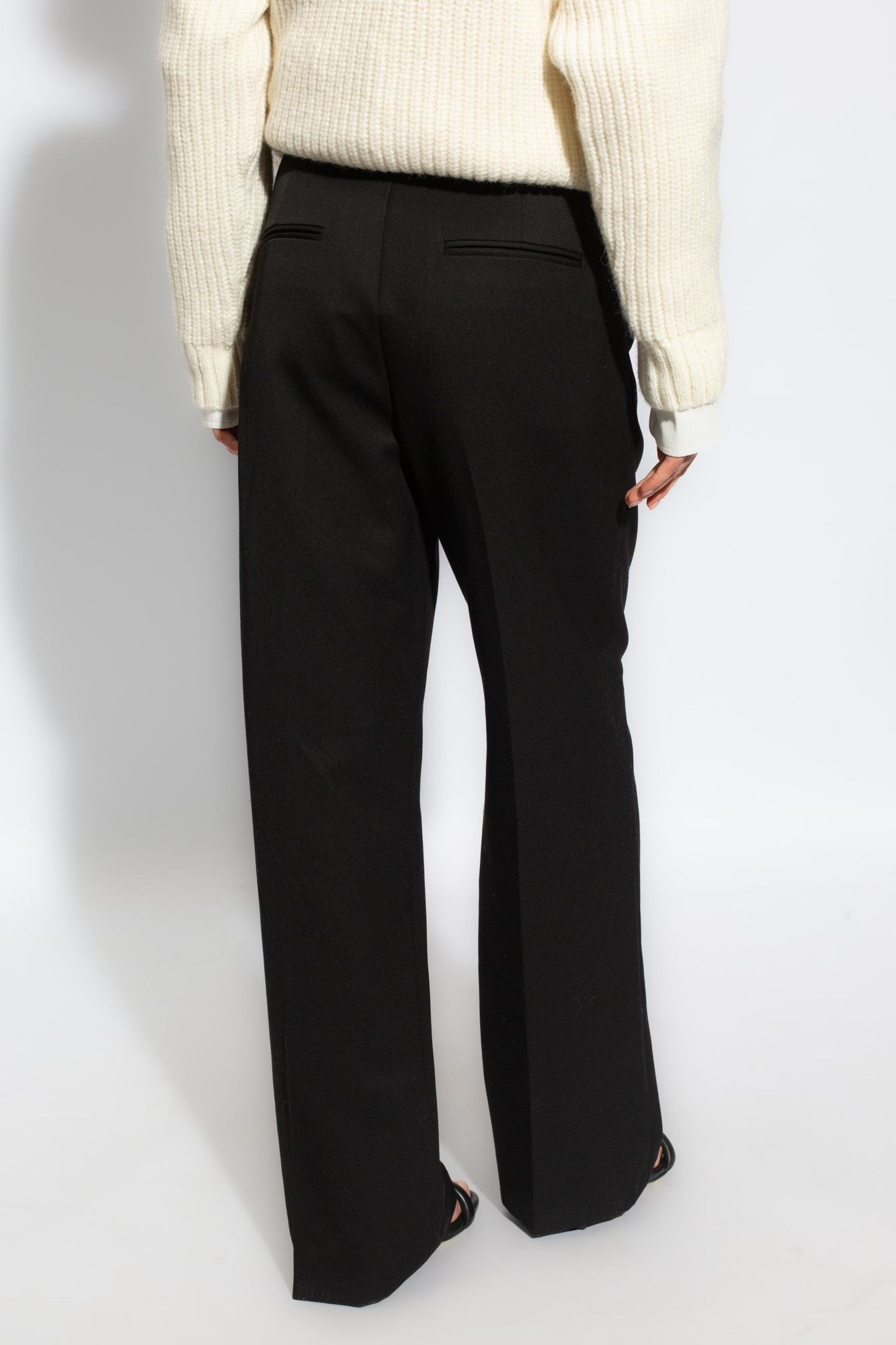 ANINE BING CARRIE WIDE-LEG WOOL TROUSERS