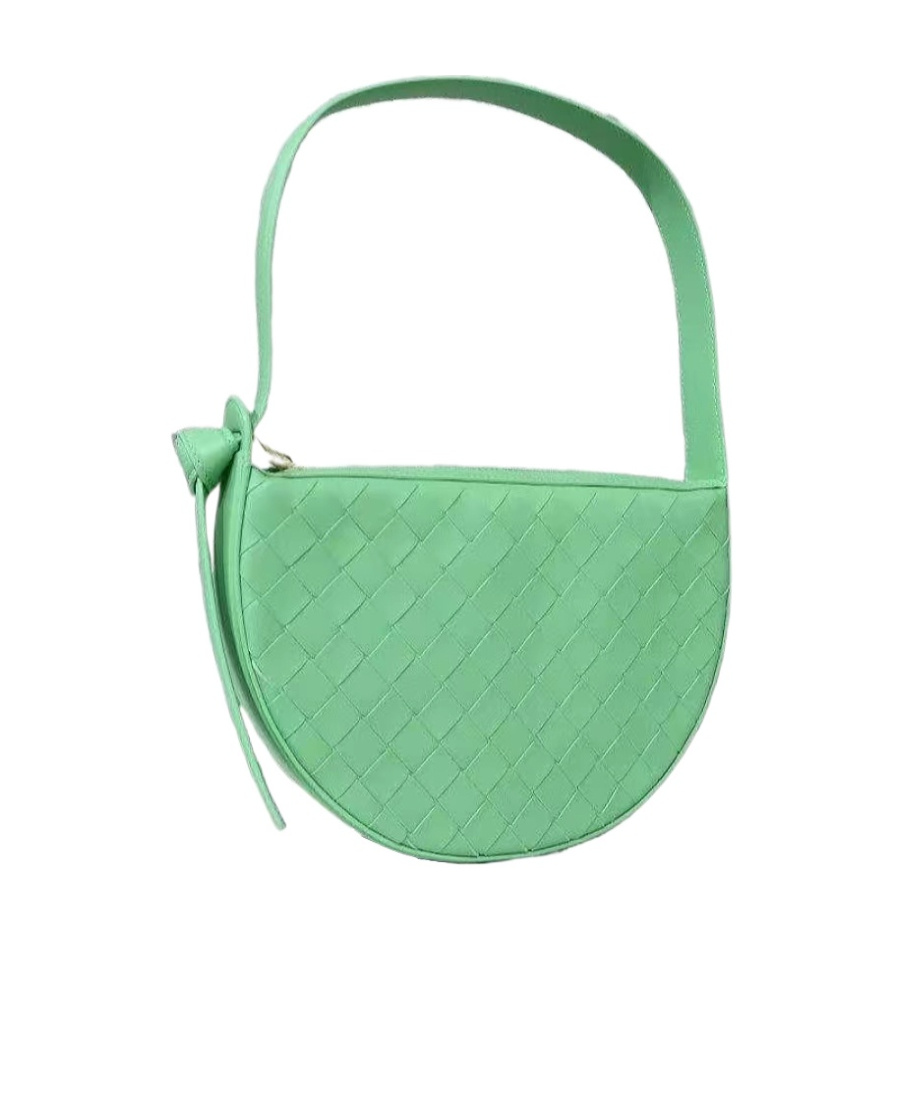 Bottega Veneta Braided Zipper Shoulder Bag In Green