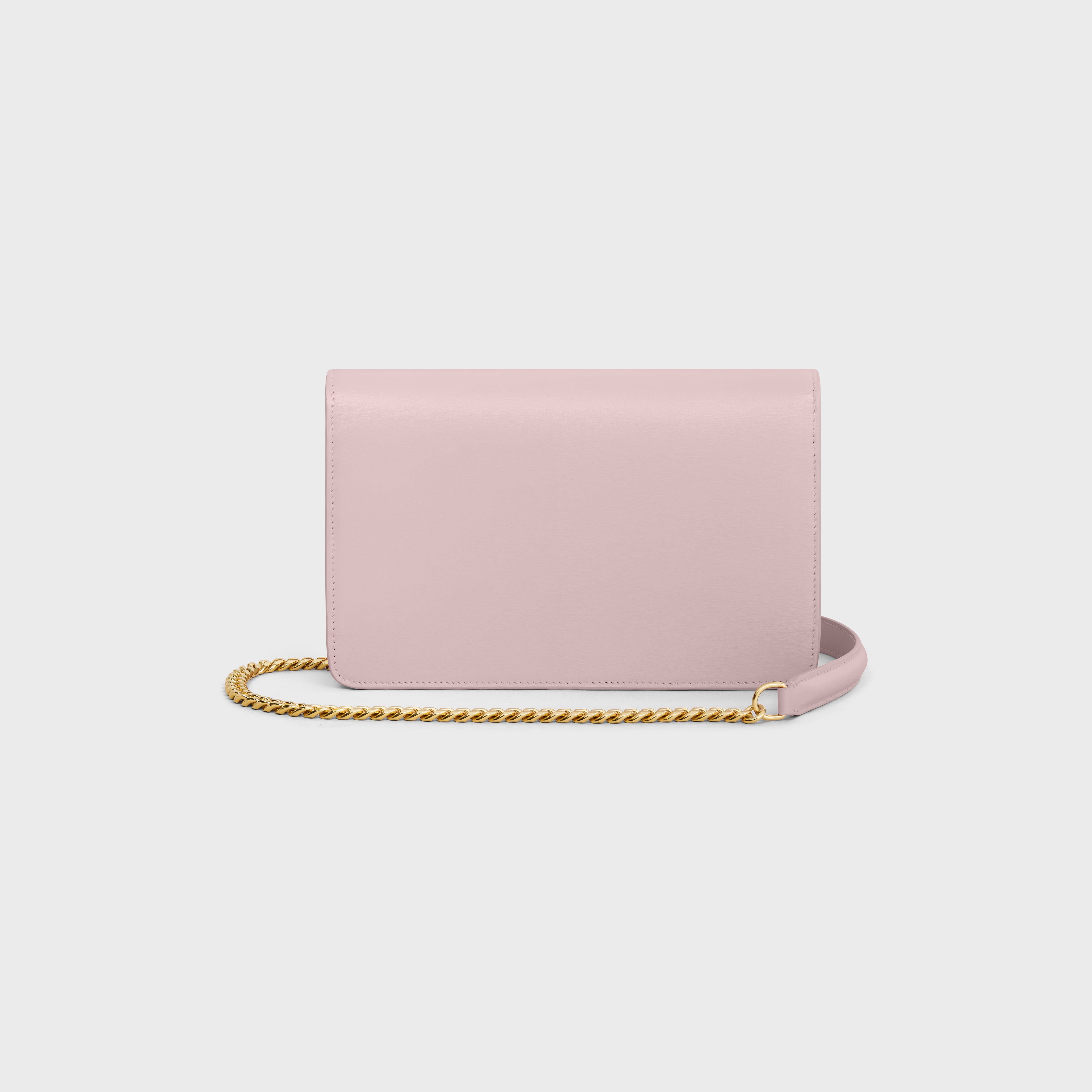 Celine Wallet On Chain Margo In Shiny Calfskin In Pink